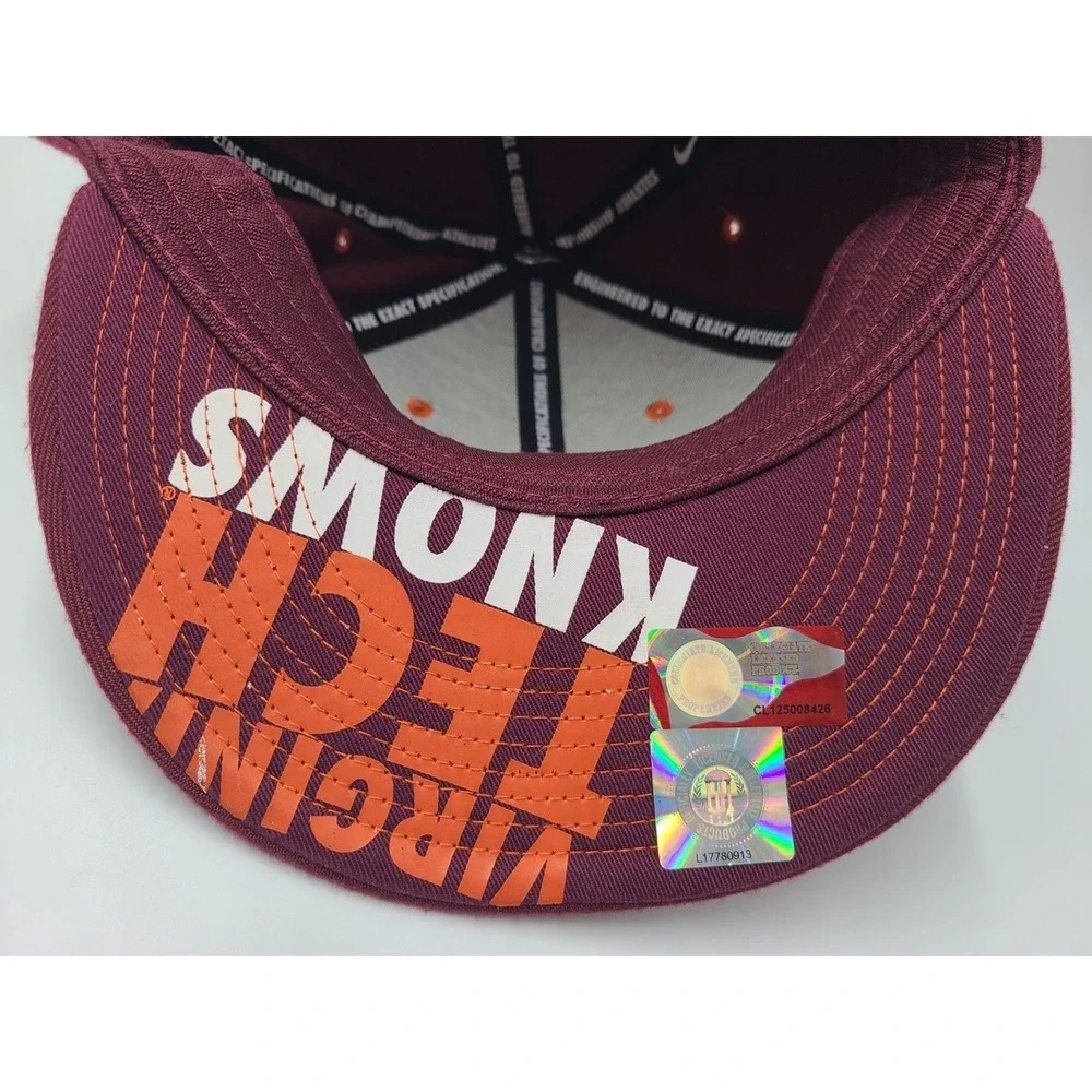Virginia Tech Hokies Nike True Dri-Fit Flex Fitted S-M Hat Cap Men NCAA Maroon‎